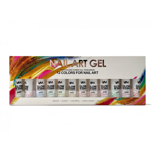 Glow In Dark Liner Art Gel - 12 Colors Collection