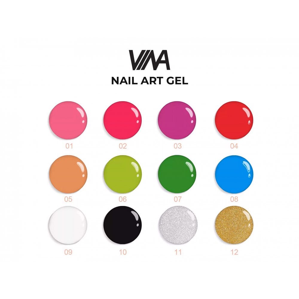 Nail Art Gel Liner 12 Colors Collection - A Limited Edition
